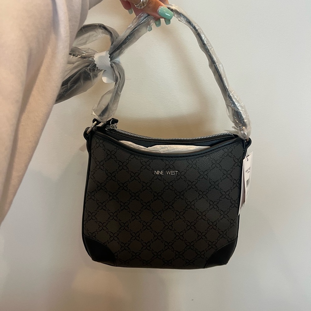 Nine West Black Shoulder Bag Classic Crescent Design